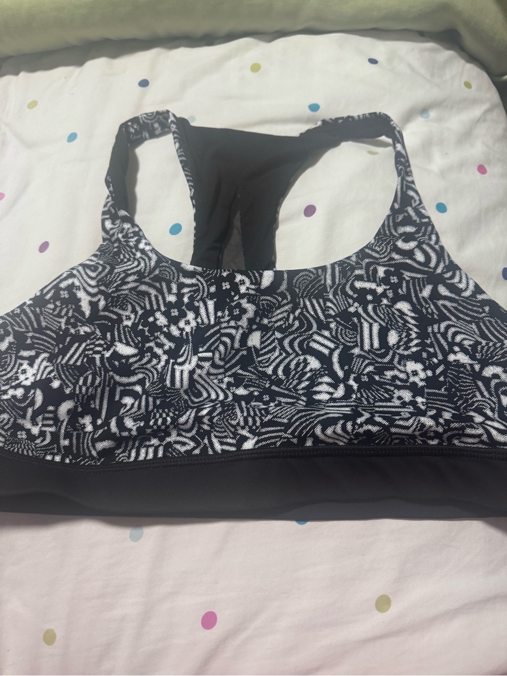 lululemon athletica Black & White Racerback Sports Bra